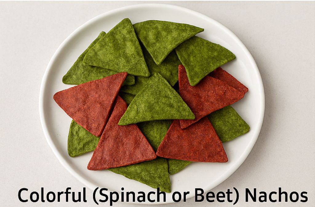 Colorful (Spinach and Beetrrot) Nachos